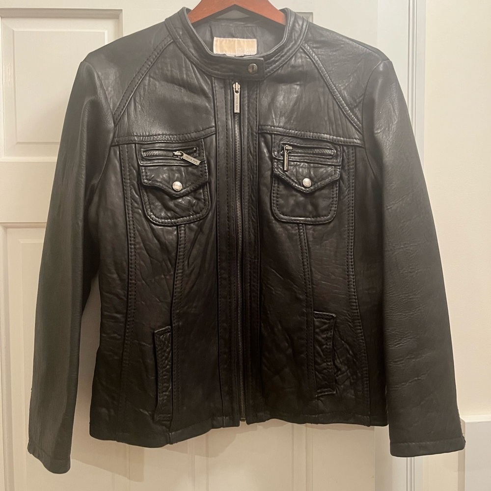 Vintage black leather jacket